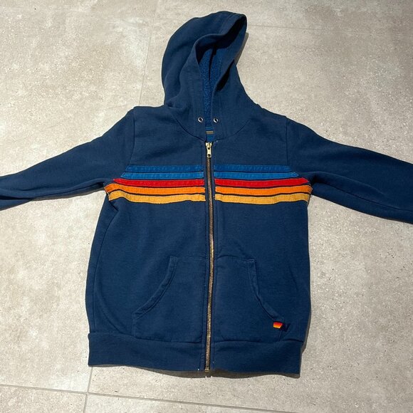 Aviator Nation Kids Stripe Hoodie Royal Blue